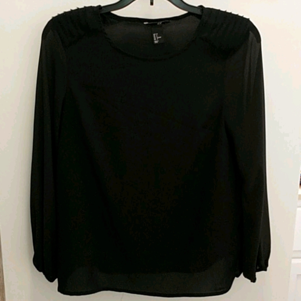 Dressy black long sleeve blouse
